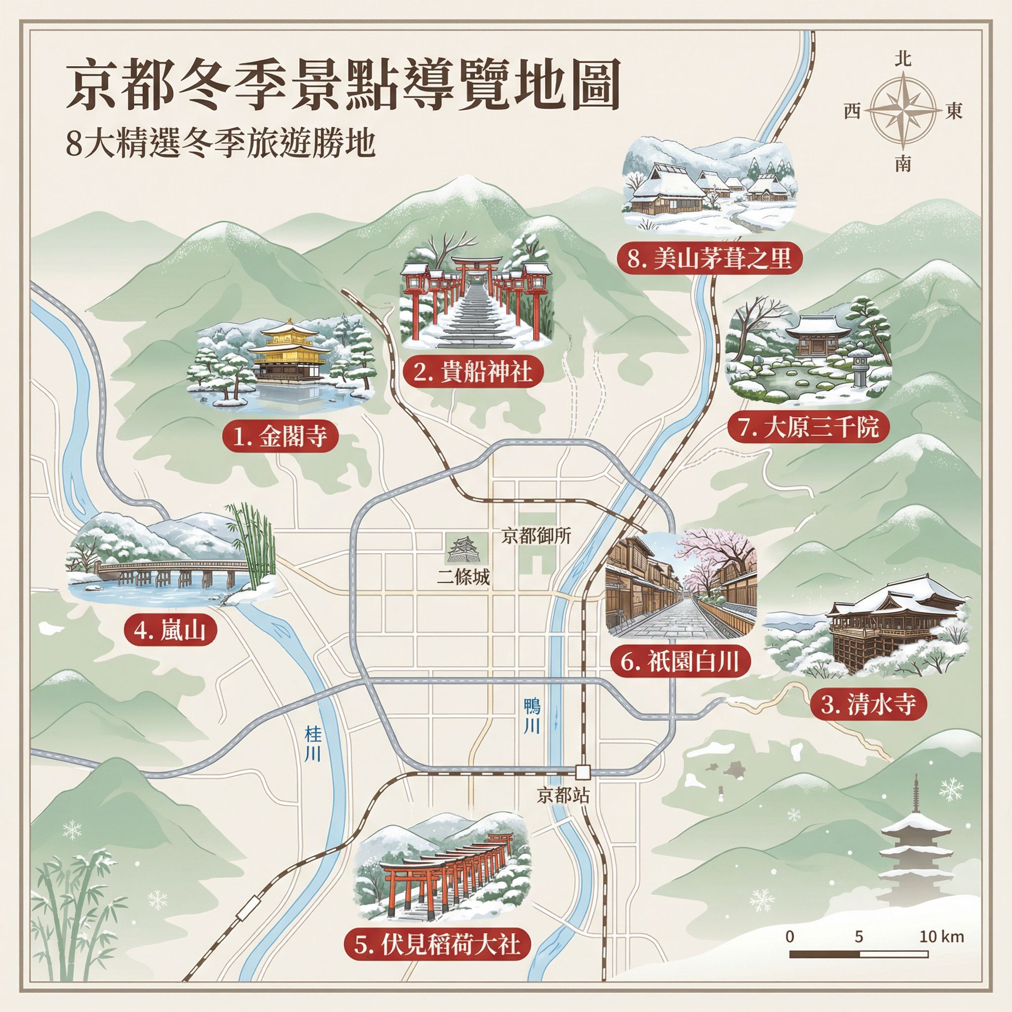 京都冬季景點地圖