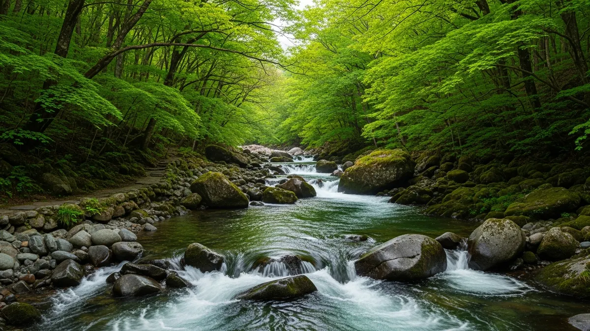 2026青森深度遊:探索奧入瀨溪流新綠與白神山地秘境,3天2夜北國自然之旅 - 奧入瀨溪流:新綠漫步與瀑布詩篇