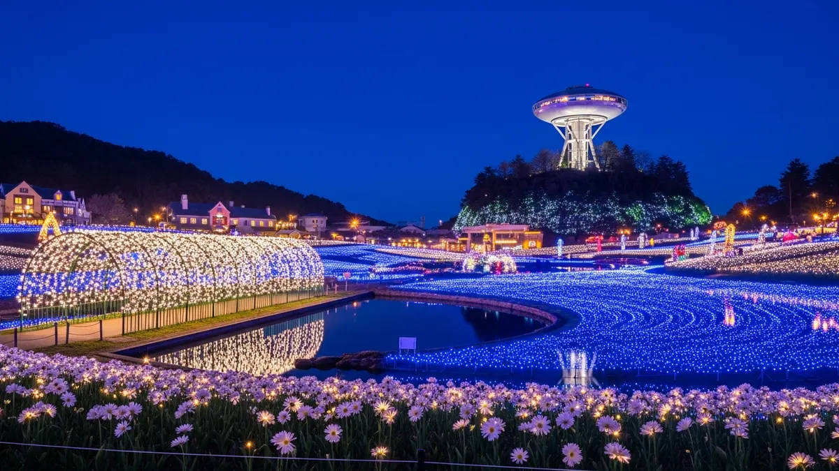 日本初夏限定！東京鐵塔、名花之里5大夢幻夜間點燈與光影秀 - 名花之里：光之花園與水舞秀